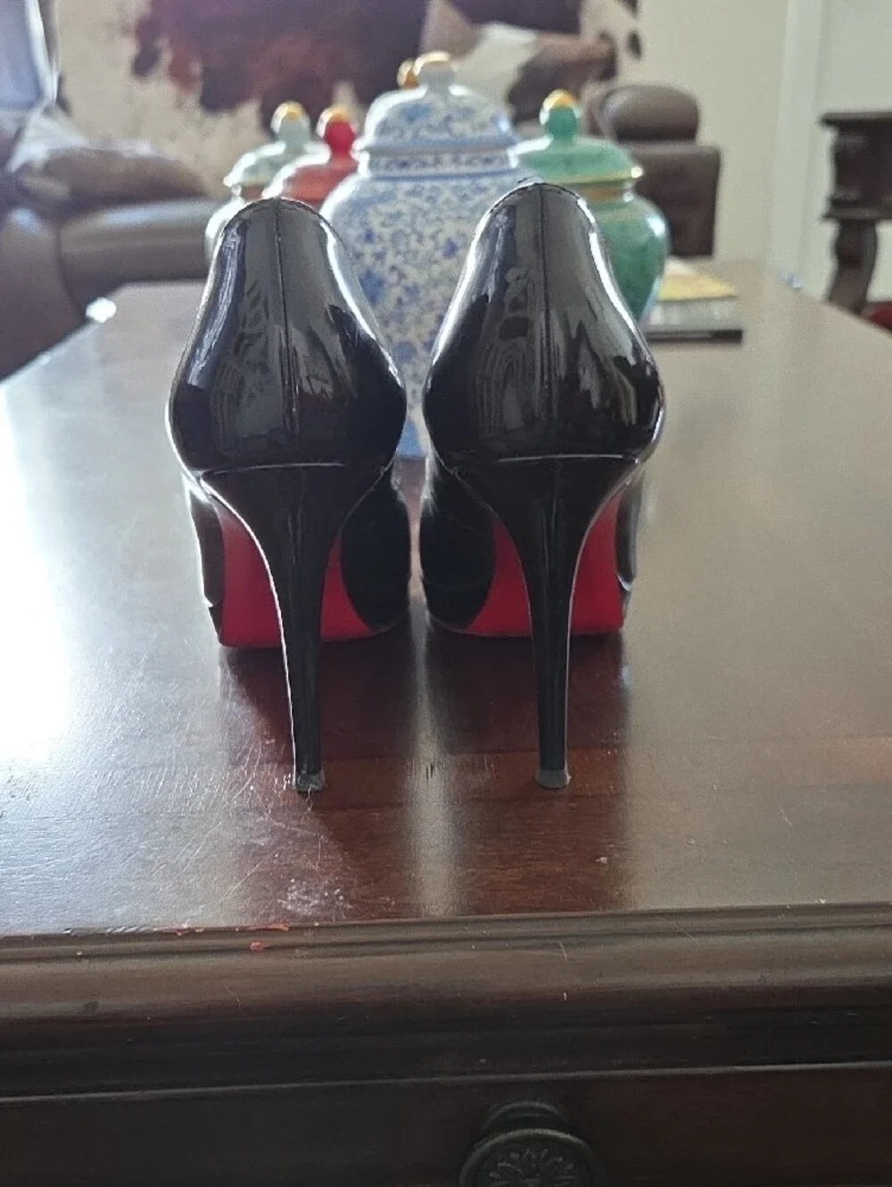 Christian Louboutin Black Patent High Heel Pumps